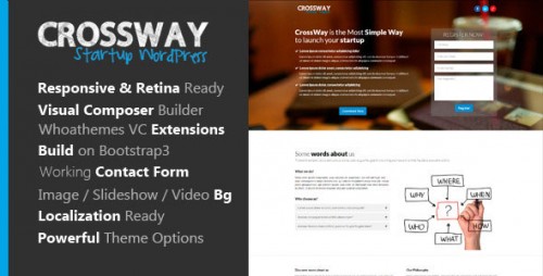 Download Nulled CrossWay v1.1.5 - Startup Landing Page Bootstrap WP Theme  