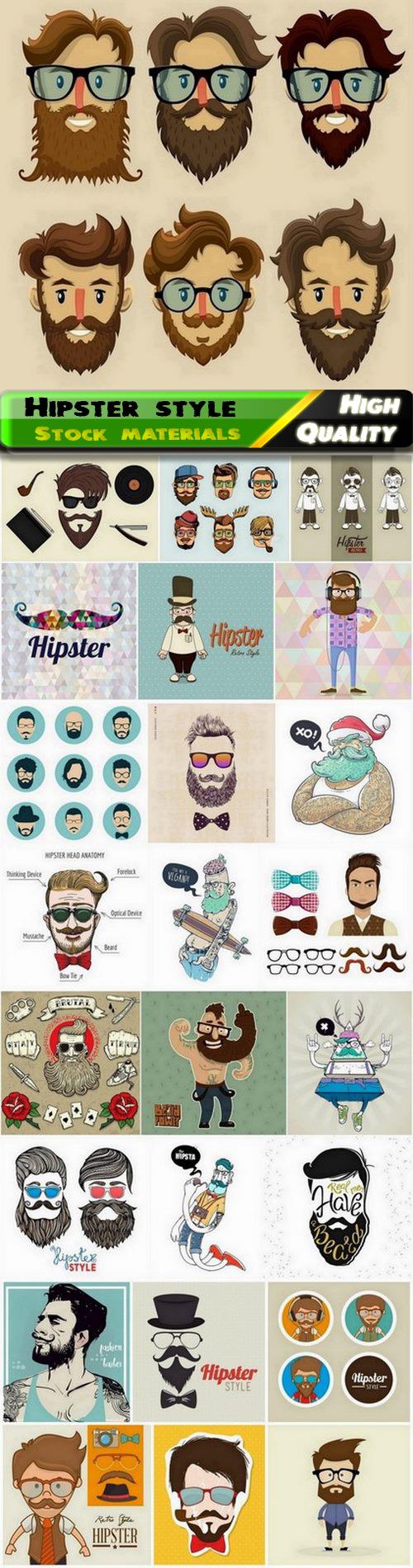 Stylish people and man in hipster style - 25 Eps