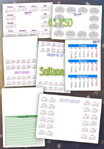 Сетки для создания календарей на 2017 год разного вида