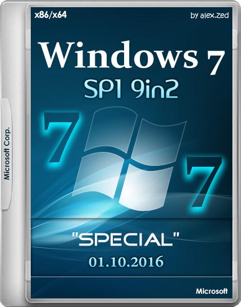 Windows 7 SP1 Special 9in2 by alex.zed (x86-x64) (2016) Rus