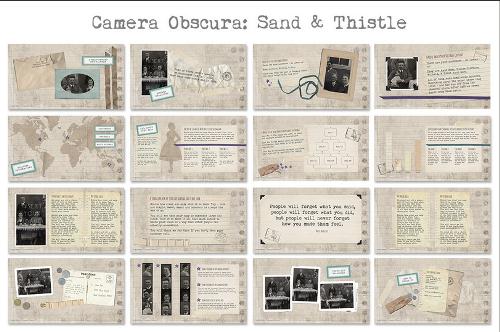 CreativeMarket - Camera Obscura Powerpoint Templates [4 PowerPoint Presentation (PPTX) + 54 Images (PNG) + 1 Help Guide (PDF)]