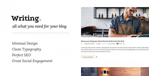 NULLED Writing v3.0.5 - Clean & Minimal Blog WordPress Theme product picture