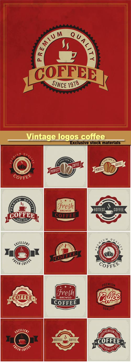 Vintage logos coffee, badge and other design
