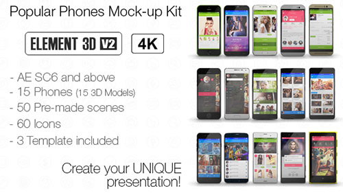 Popular Phones Mock-up Kit - Project for After Effects (Videohive)