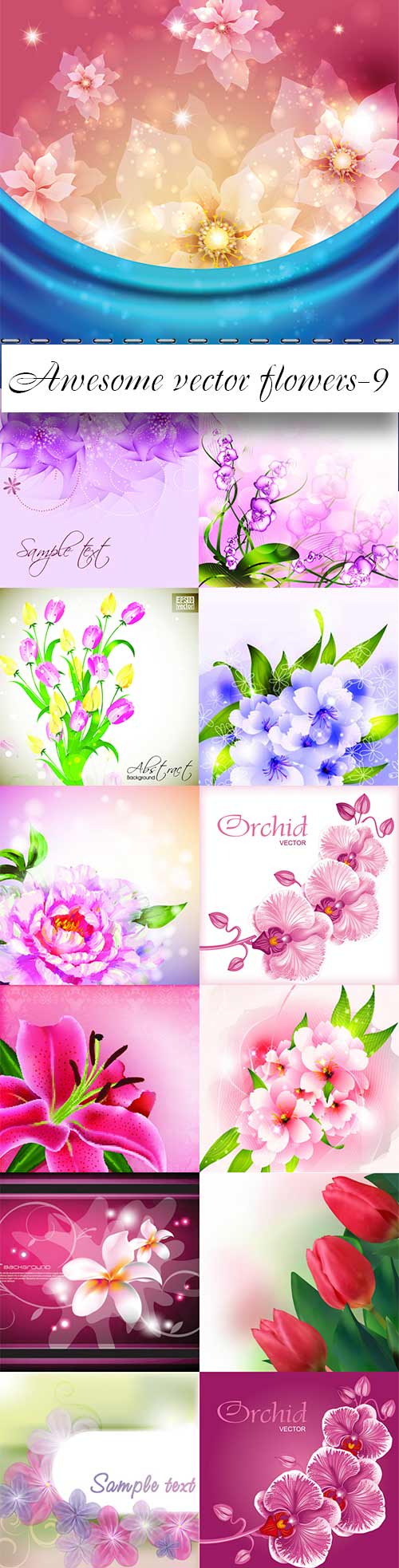 Awesome vector flowers-9
