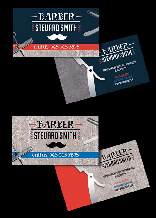 Barber Shop V1 Premium Business card PSD Template