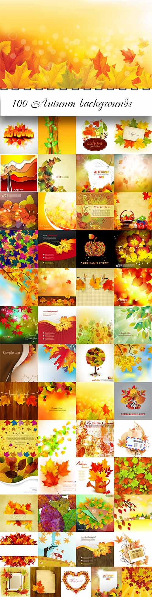 100 Autumn vector backgrounds