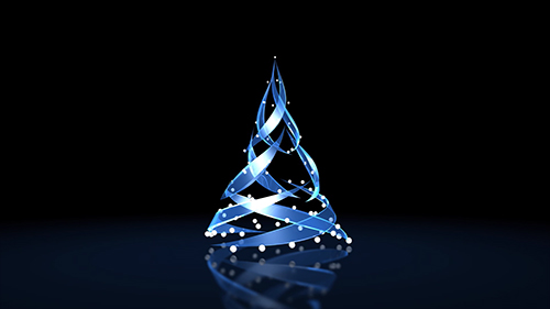 Blue abstract Christmas tree