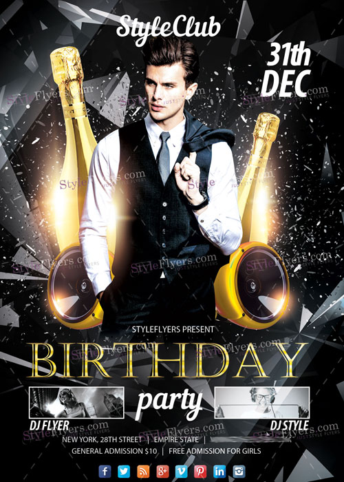 Birthday Party PSD V17 Flyer Template