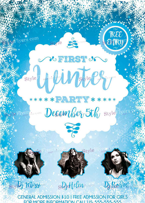 First Winter Party PSD V13 Flyer Template