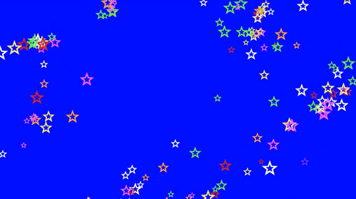 Футаж с разноцветными звездами на хромакее