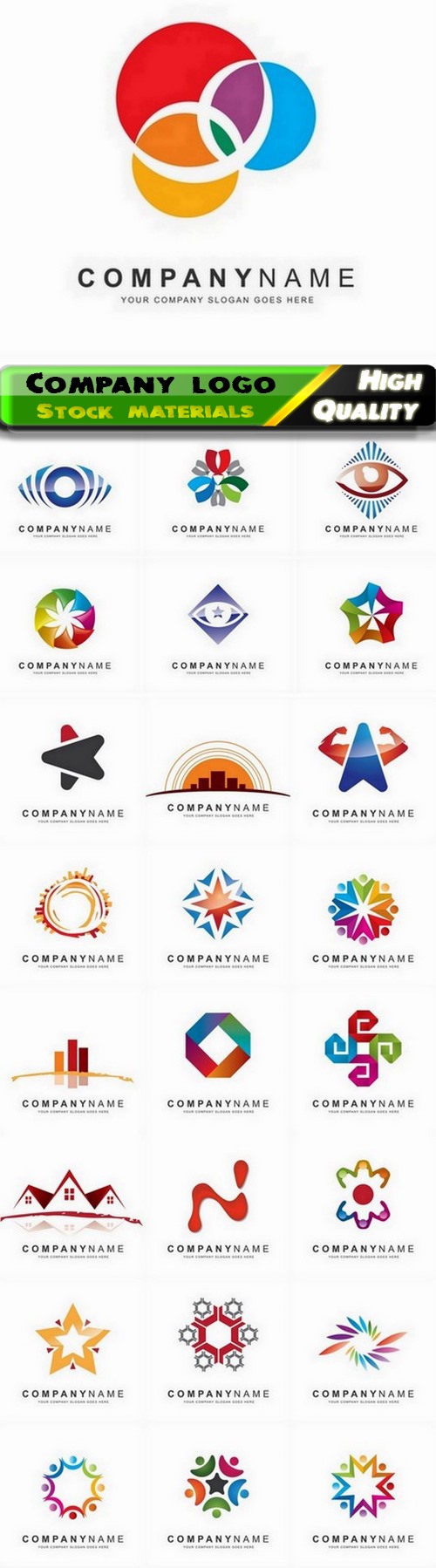 Business corporate logo and company identity badge emblem 25 Eps