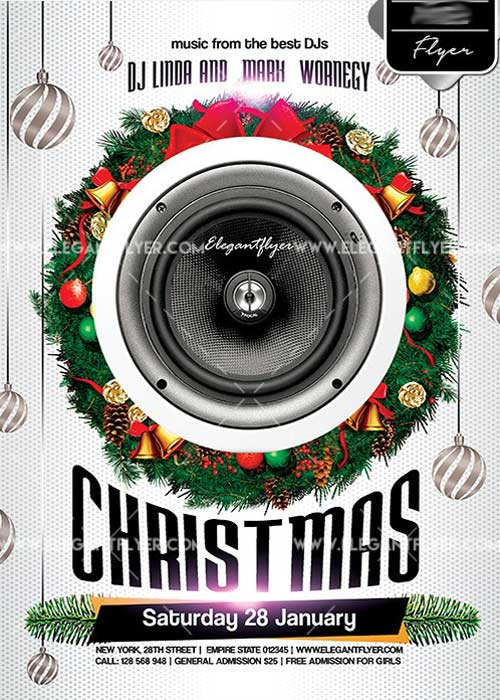 Christmas Party Flyer PSD V26 Template + Facebook Cover