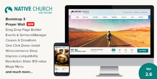 Nulled NativeChurch v2.9 - Multi Purpose WordPress Theme product pic