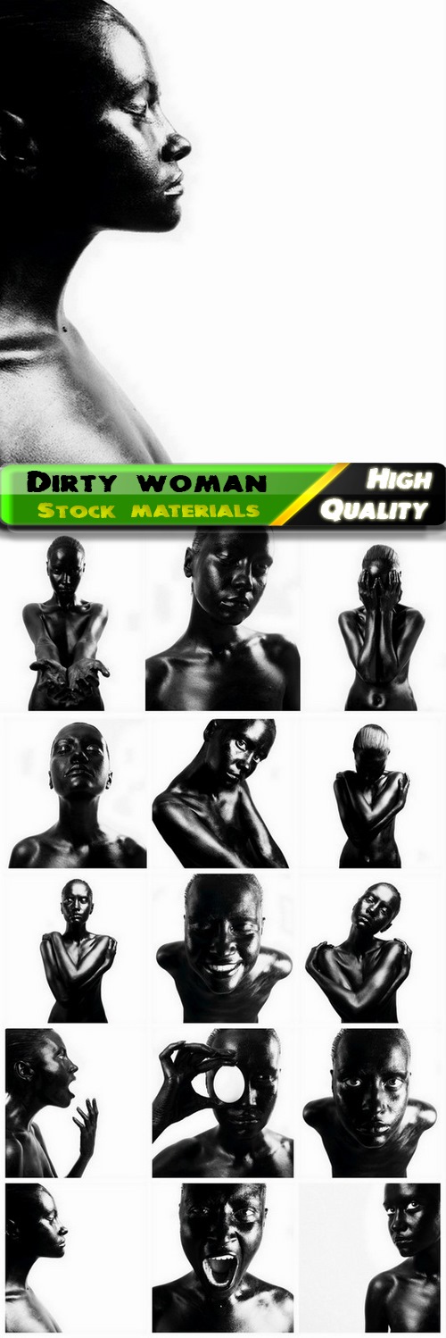 Creative black body art of dirty woman and girl 15 Jpg