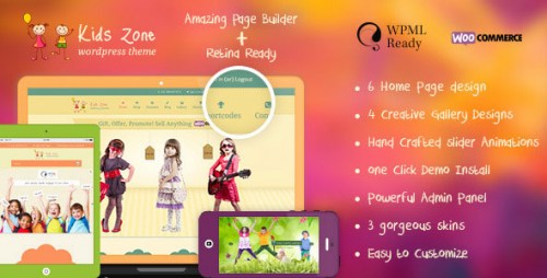 Nulled Kids Zone v3.4 - Themeforest Responsive Children Theme product graphic
