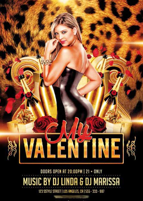 My Valentine PSD V5 Flyer Template with Facebook Cover