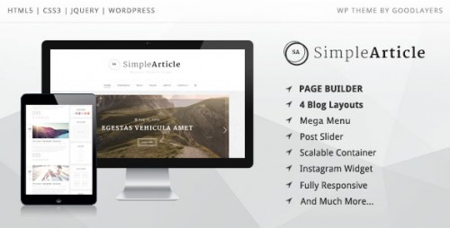 [NULLED] Simple Article v1.0.8 - WordPress Theme For Personal Blog product graphic