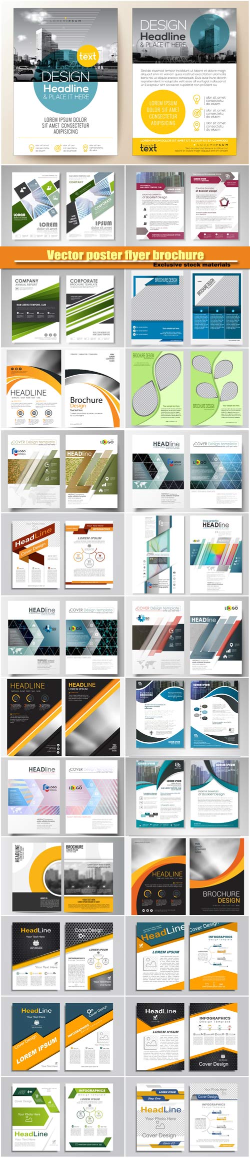 Brochure design layout, corporate cart design template